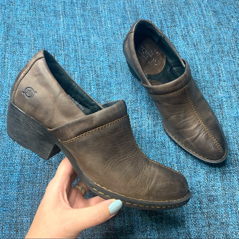 Born Kinney Brown Distressed Leather Ankle Booties Women's Size 7 Western Boots